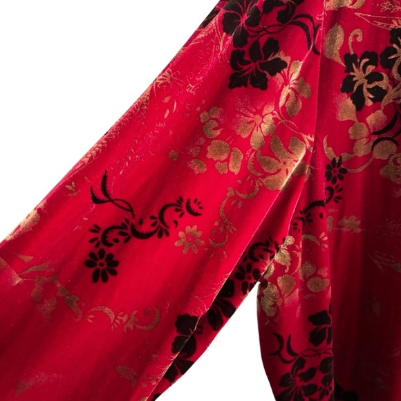 Notations Floral Velour Cardigan & Cami Set Boho Vintage Women's Size 1X - Picture 11 of 15